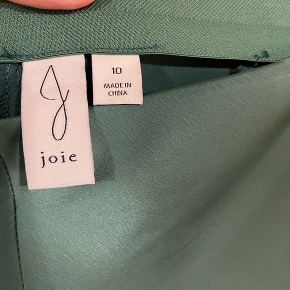 JOIE-Wide Leg Crop Culotte Pants Olive Green Size 10 - Picture 3 of 3